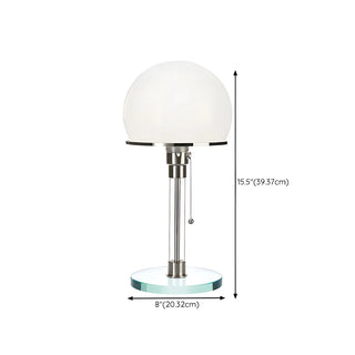 Minimalist Bedroom Modern Silver Dome Glass Table Lamp Zawala #size