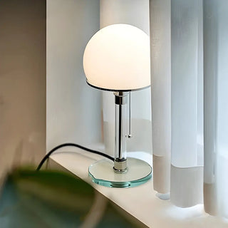 Minimalist Bedroom Modern Silver Dome Glass Table Lamp Zawala Image - 3