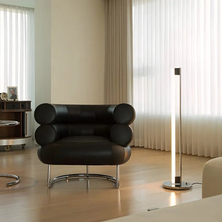 Minimalist Linear Silver Finish LED Metal Floor Lamp Zawala Image - 3