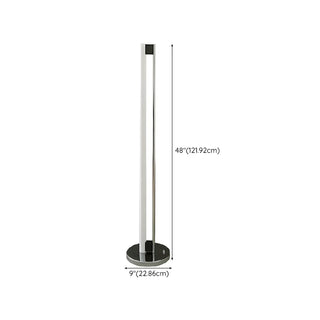 Minimalist Linear Silver Finish LED Metal Floor Lamp Zawala #size