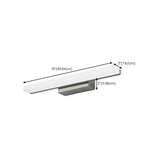 ZOWALA - Minimalist Silver Rectangular Vanity Mirror Light #size