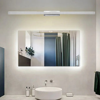 ZOWALA - Minimalist Silver Rectangular Vanity Mirror Light Image - 2