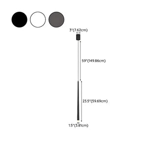 ZOWALA - Minimalist Slim Black Dual Tube Acrylic Bedroom Pendant Light #size