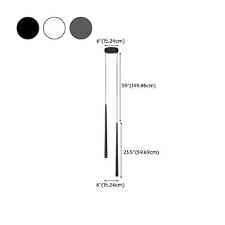 ZOWALA - Minimalist Slim Black Dual Tube Acrylic Bedroom Pendant Light Image - 18