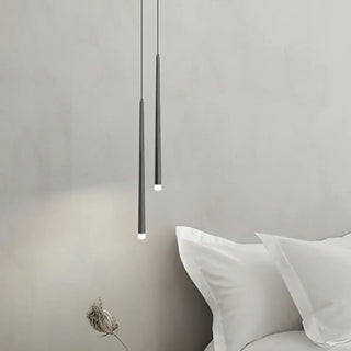 ZOWALA - Minimalist Slim Black Dual Tube Acrylic Bedroom Pendant Light Image - 4