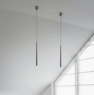 ZOWALA - Minimalist Slim Black Dual Tube Acrylic Bedroom Pendant Light Image - 5