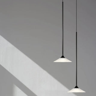 ZOWALA - Minimalist Bedroom Slim Black Acrylic Cone Pendant Light Image - 1