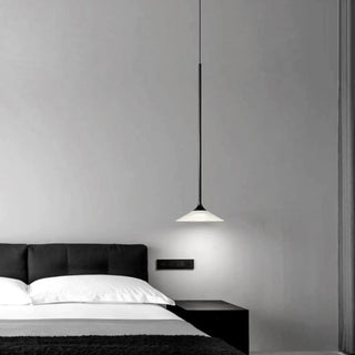 ZOWALA - Minimalist Bedroom Slim Black Acrylic Cone Pendant Light Image - 2