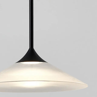 ZOWALA - Minimalist Bedroom Slim Black Acrylic Cone Pendant Light Image - 3
