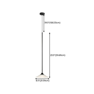 ZOWALA - Minimalist Bedroom Slim Black Acrylic Cone Pendant Light #size