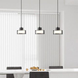 ZOWALA - Minimalist Rectangular Glass Bedroom Pendant Light Image - 1