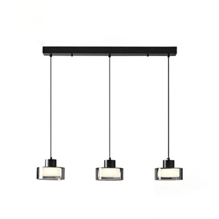 ZOWALA - Minimalist Rectangular Glass Bedroom Pendant Light Image - 10