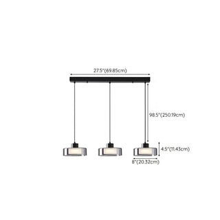 ZOWALA - Minimalist Rectangular Glass Bedroom Pendant Light Image - 13