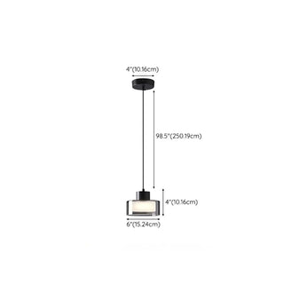 ZOWALA - Minimalist Rectangular Glass Bedroom Pendant Light Image - 14