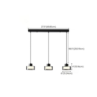 ZOWALA - Minimalist Rectangular Glass Bedroom Pendant Light Image - 15
