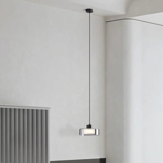 ZOWALA - Minimalist Rectangular Glass Bedroom Pendant Light Image - 2