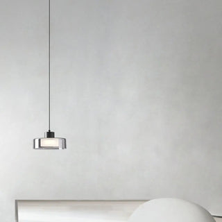 ZOWALA - Minimalist Rectangular Glass Bedroom Pendant Light Image - 4
