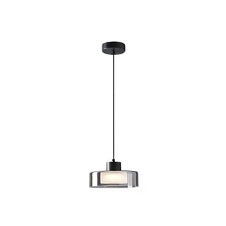 ZOWALA - Minimalist Rectangular Glass Bedroom Pendant Light Image - 9
