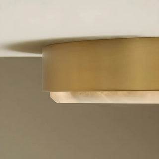 Minimalist Black Round Stone Flush Mount Ceiling Light Zawala Image - 10