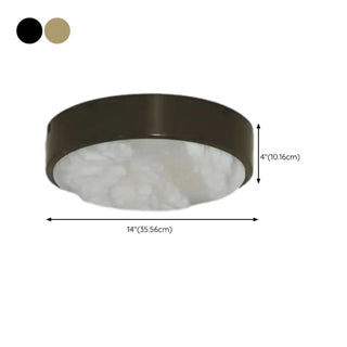 Minimalist Black Round Stone Flush Mount Ceiling Light Zawala #size
