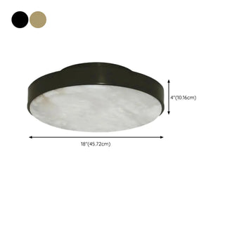 Minimalist Black Round Stone Flush Mount Ceiling Light Zawala Image - 14