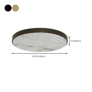 Minimalist Black Round Stone Flush Mount Ceiling Light Zawala Image - 15