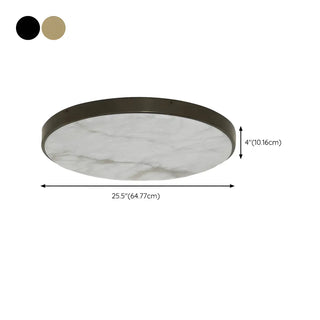 Minimalist Black Round Stone Flush Mount Ceiling Light Zawala Image - 16