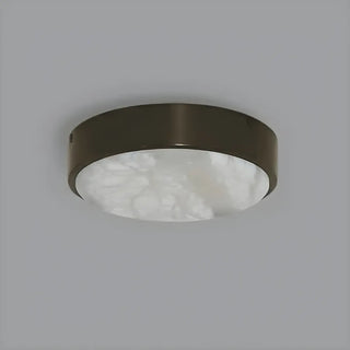 Minimalist Black Round Stone Flush Mount Ceiling Light Zawala Image - 3