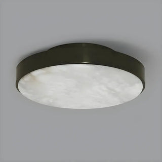 Minimalist Black Round Stone Flush Mount Ceiling Light Zawala Image - 4