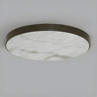 Minimalist Black Round Stone Flush Mount Ceiling Light Zawala Image - 5
