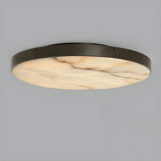 Minimalist Black Round Stone Flush Mount Ceiling Light Zawala Image - 6