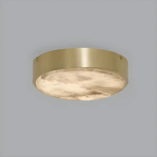 Minimalist Black Round Stone Flush Mount Ceiling Light Zawala Image - 7