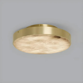 Minimalist Black Round Stone Flush Mount Ceiling Light Zawala Image - 8