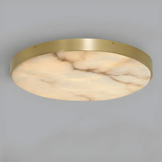 Minimalist Black Round Stone Flush Mount Ceiling Light Zawala Image - 9