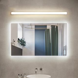 Straight White Minimalist LED Bathroom Vanity Light Zawala Image - 1