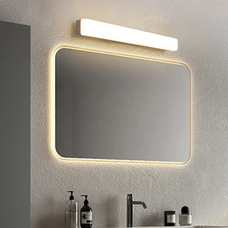 Straight White Minimalist LED Bathroom Vanity Light Zawala Image - 2