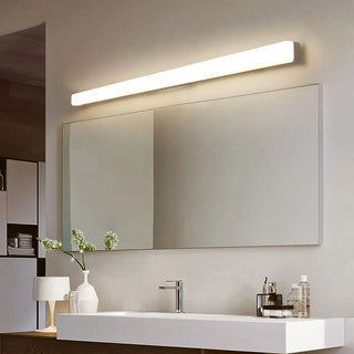 Straight White Minimalist LED Bathroom Vanity Light Zawala Image - 3