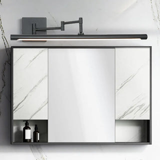 Minimalist Black Linear LED Swing Arm Vanity Light Zawala Image - 1