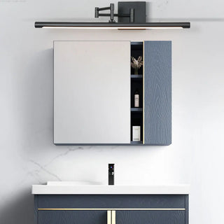 Minimalist Black Linear LED Swing Arm Vanity Light Zawala Image - 2