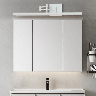 Minimalist Black Linear LED Swing Arm Vanity Light Zawala Image - 3