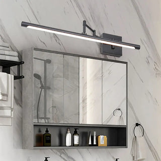 Minimalist Black Linear LED Swing Arm Vanity Light Zawala Image - 4