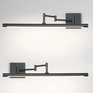 Minimalist Black Linear LED Swing Arm Vanity Light Zawala Image - 8