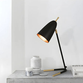 Minimalist Conical Metal Shade Bedside Table Lamp Zawala Image - 1