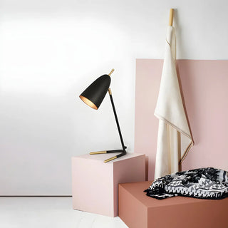 Minimalist Conical Metal Shade Bedside Table Lamp Zawala Image - 5