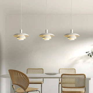 ZOWALA - Industrial Dining Room Red Metal Multi-Tier Pendant Light Image - 1
