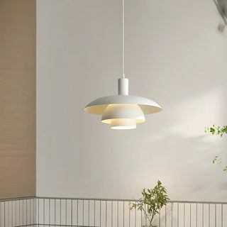 ZOWALA - Industrial Dining Room Red Metal Multi-Tier Pendant Light Image - 3