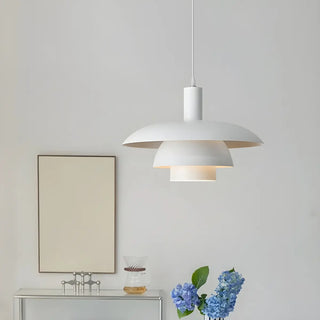 ZOWALA - Industrial Dining Room Red Metal Multi-Tier Pendant Light Image - 8