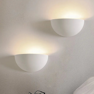 Minimalist Uplight White Half Moon LED Wall Sconce Zawala Image - 1