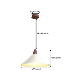 Minimalist White Metal Cone Bedroom Pendant Light Zawala Image - 14