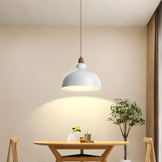 Minimalist White Metal Cone Bedroom Pendant Light Zawala Image - 2